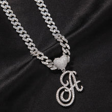 Load image into Gallery viewer, Initial Heart Bail 9mm Iced Out Cuban Chain