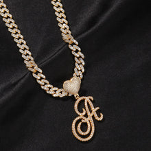 Load image into Gallery viewer, Initial Heart Bail 9mm Iced Out Cuban Chain
