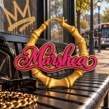 Load image into Gallery viewer, Custom Bamboo Name Hoop
