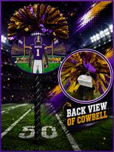 Load image into Gallery viewer, Game Day Cheer Stick with Pom-Pom &amp; Cowbell
