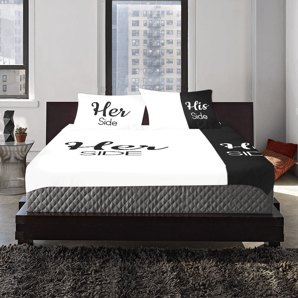 Hers and His Side Bedding 3-Piece Bedding Set
