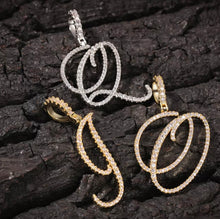 Load image into Gallery viewer, CZ Initial Letters With 9mm Iced Out Cuban Chain
