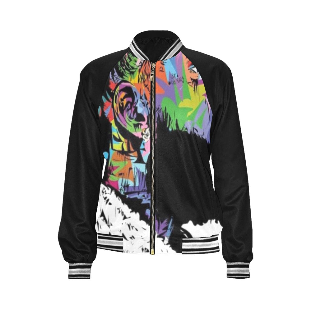Colorful Nip Bomber Jacket for Women